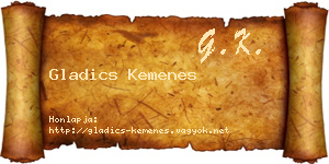 Gladics Kemenes névjegykártya